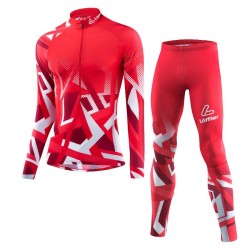 Löffler combinaison ski de fond WorldCup 2023 rouge-blanc